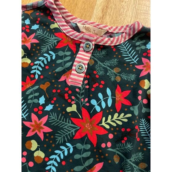 Matilda Jane Girls Christmas Hundred Years Tunic Top Size 2 Long Sleeve Floral - Picture 2 of 5